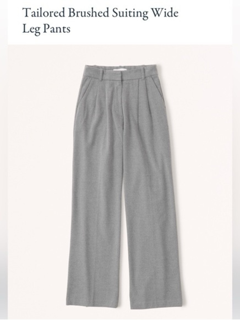 Abercrombie & Fitch Tailored Wide-Leg Suiting Pants - Gray